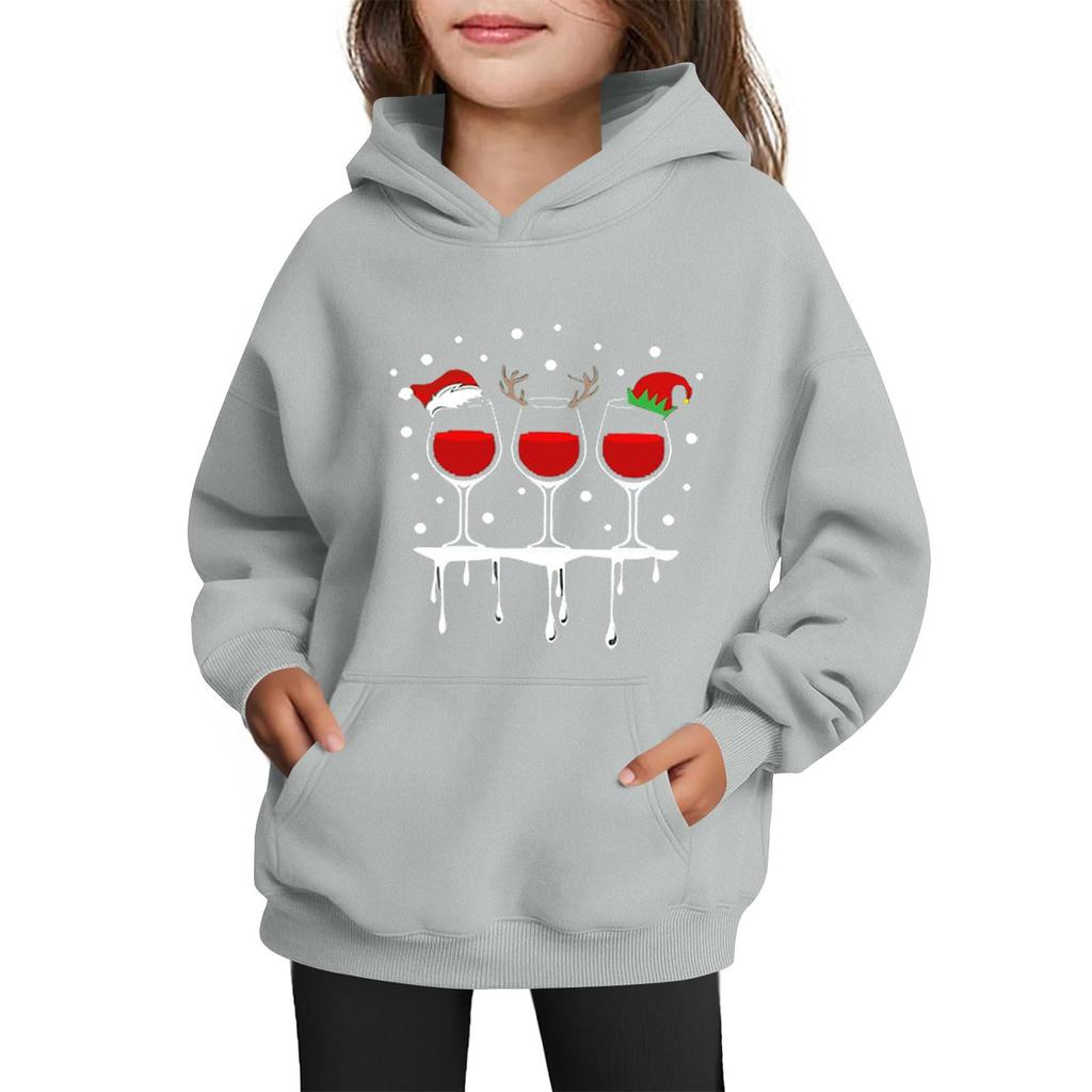 Sweatshirts For Teen Girls Hoodies Long Sleeve Drawstring Pullover Cute Printed Oversized Hoodie Christmas