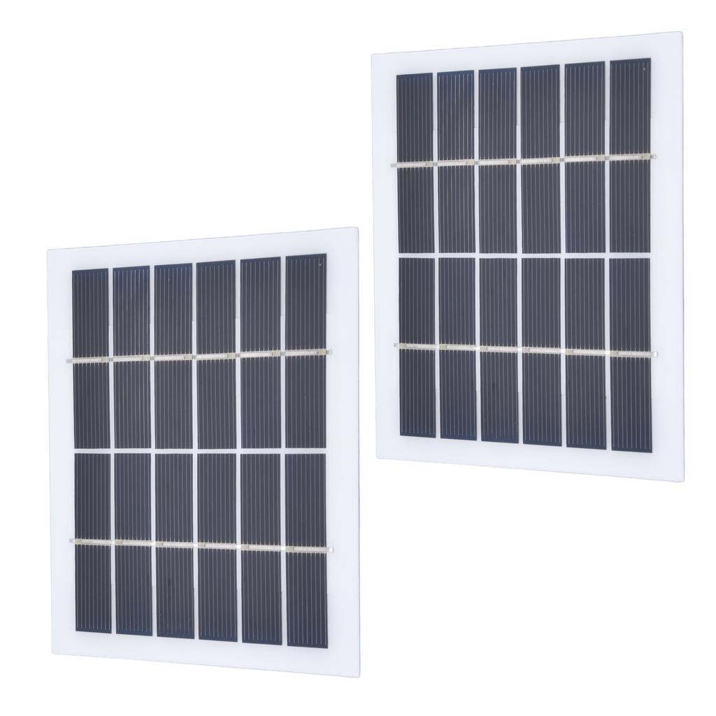 2 Pcs Portable Solar Panel 2W 6V Mini Solar Cells High Conversion Efficiency for Household Lighting