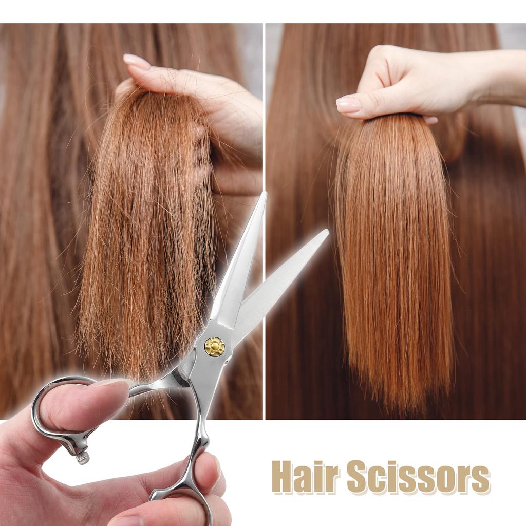 VOCOSTE Hair Scissors Hair Cutting Scissors Barber Scissors Premium Stainless Steel Razor Silver Tone