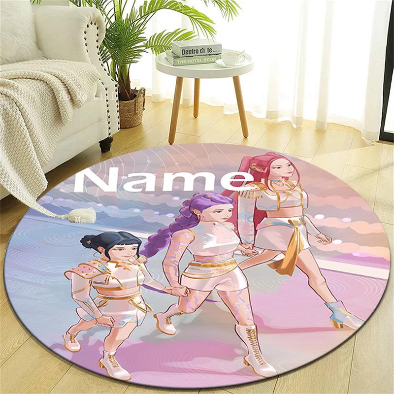 Personalized K-KPop Demon Hunters Round Chair Office Rug - Perfect for Mat, Office Chair & More - Ideal Gift for Birthdays and Holidays