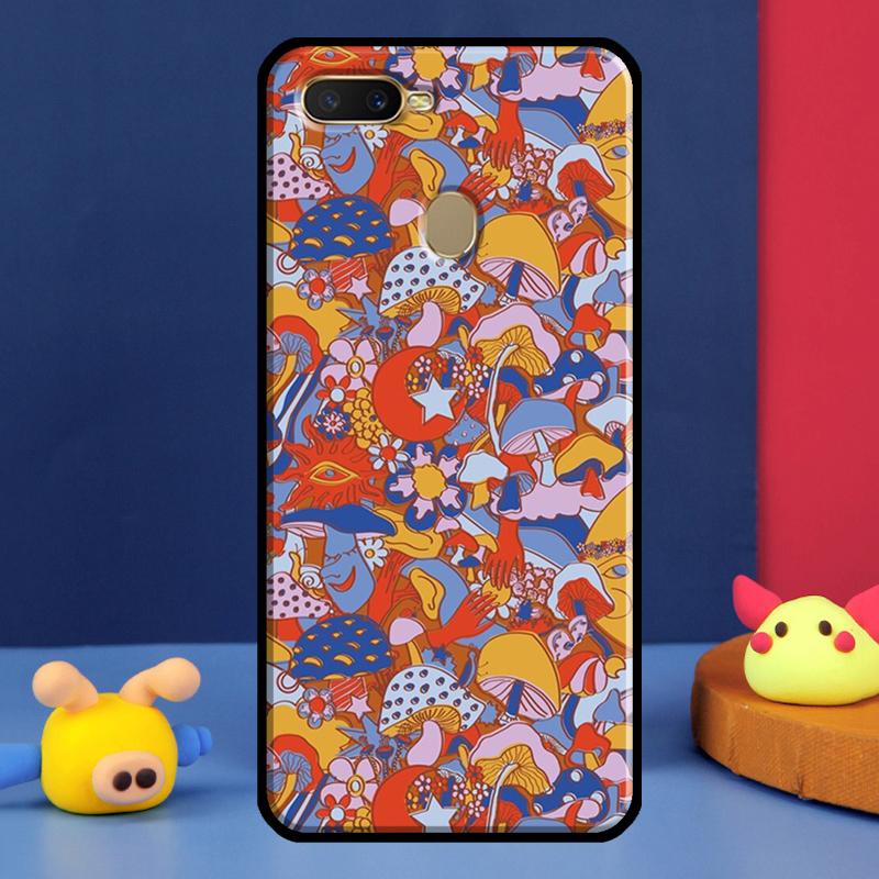 Psychedelic Mushrooms Florals Case For Oppo A96 A76 A16 A74 A94 A54 S A57 A77 A58 A78 A98 A5 A9 A91 A15 A17 A52 A72 Cover