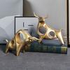 Lucky Gold Cattle Cow Ox Statue Nordic Home Decor Bull Sculpture Desk Ornament Crafts Abstract Animal Figurine Accessories Toys