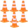 7pcs Mini Plastic Traffic Signs Traffic Road Cones Training Roadblock Signs Children Educational DIY House Decor Simulation
