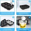 3D Eiswürfelform Silikonform Eisbereiter Eiscreme Werkzeuge Lebensmittelqualität Rund Quadratisch Eisballform für Gefrierschrank Whiskey Cocktail Bar