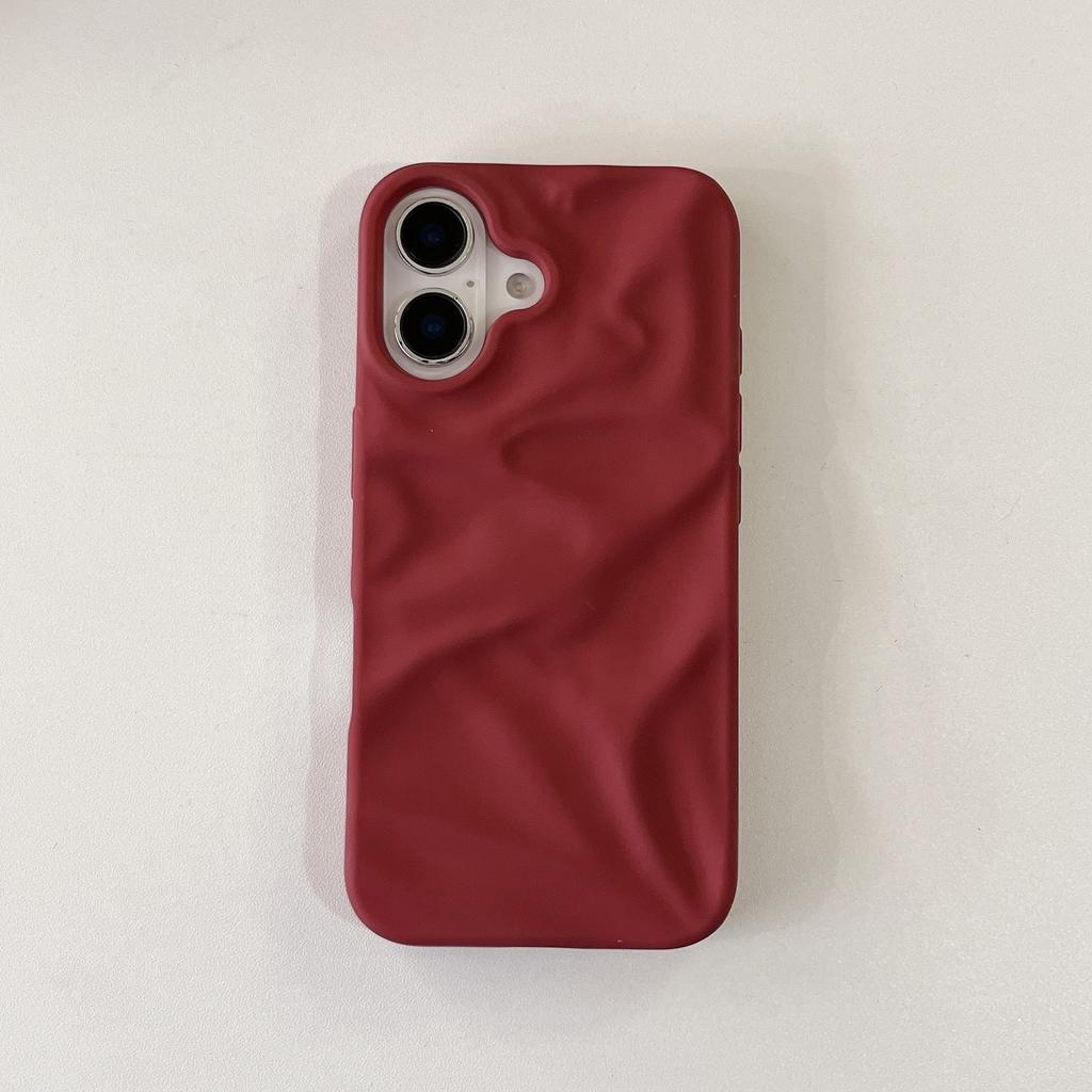3D Wrinkled Water Ripples Pattern Soft Frosted TPU Shockproof Mobile Phone Case for iPhone 11 12 13 14 15 16 Pro Max