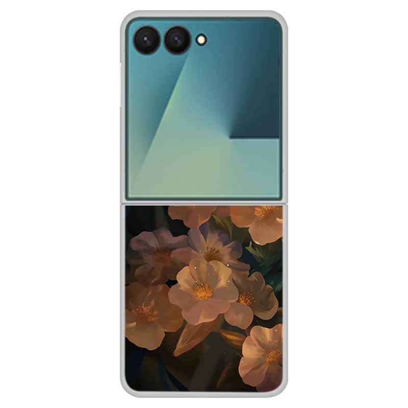 

Складной прозрачный чехол для Samsung Z Flip7 Flip6 Flip5 Flip4 Flip3 Цветок Прозрачный Жесткий ПК Чехол для телефона Galaxy Z Flip 7 6 5 4 3 Z Flip7