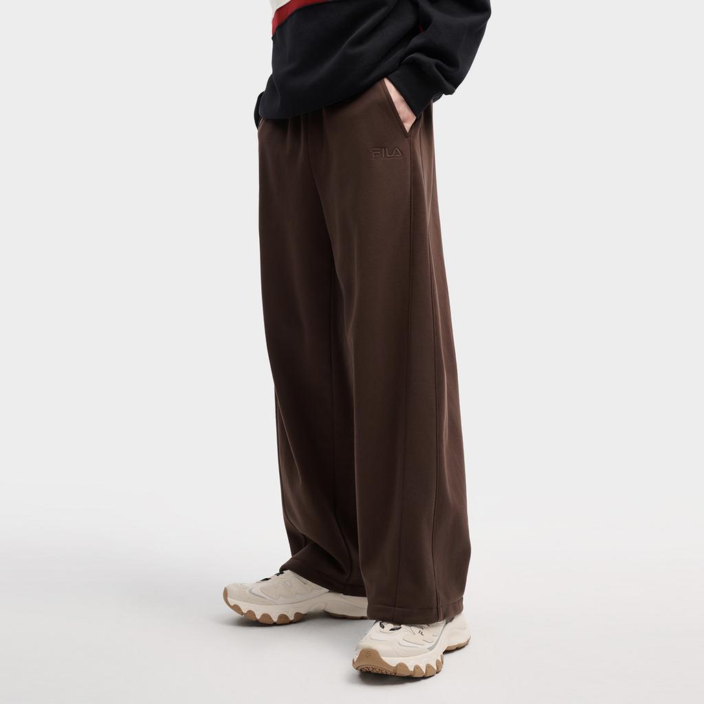 Fila Original Fleece Version Warm Fashion Simple Versatile Comfortable Casual Retro Classic Loose Knit Sports Pants Men Pants Dark-Brown F11M619603FBN