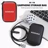 AAABR1 For Skoda Portable Mini Car Earphone Data Cable Charger Storage Bag Accessories Kodiaq Fabia Kamiq Karoq Octavia 2 3 Rapid Scala