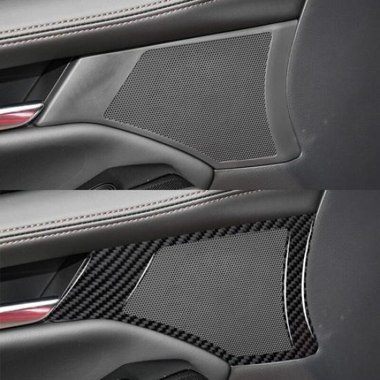 Für Mazda 3 Axela -2024 Kohlefaser Fronttür Lautsprecherrahmen Abdeckung Aufkleber