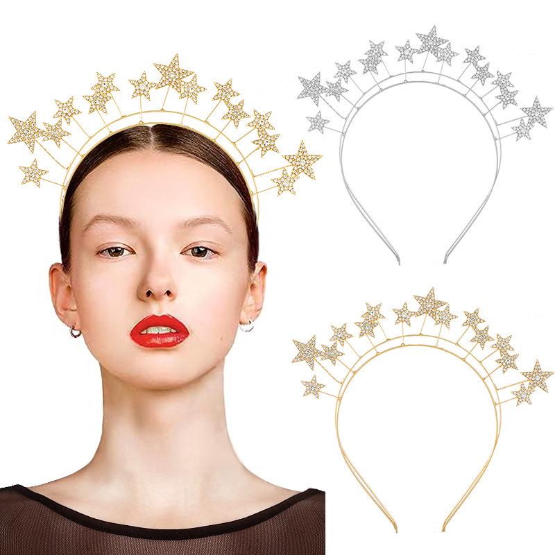 

Exquisite Double Layer Rhinestone Star Bridal Headpiece & Party Hairband
