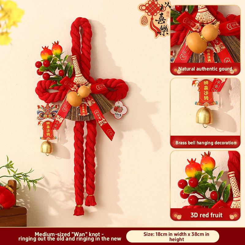 New Red Horse Pendant Auspicious Flower Pendant Living Room Porch Decoration Happy New Year Home Decoration Ornaments