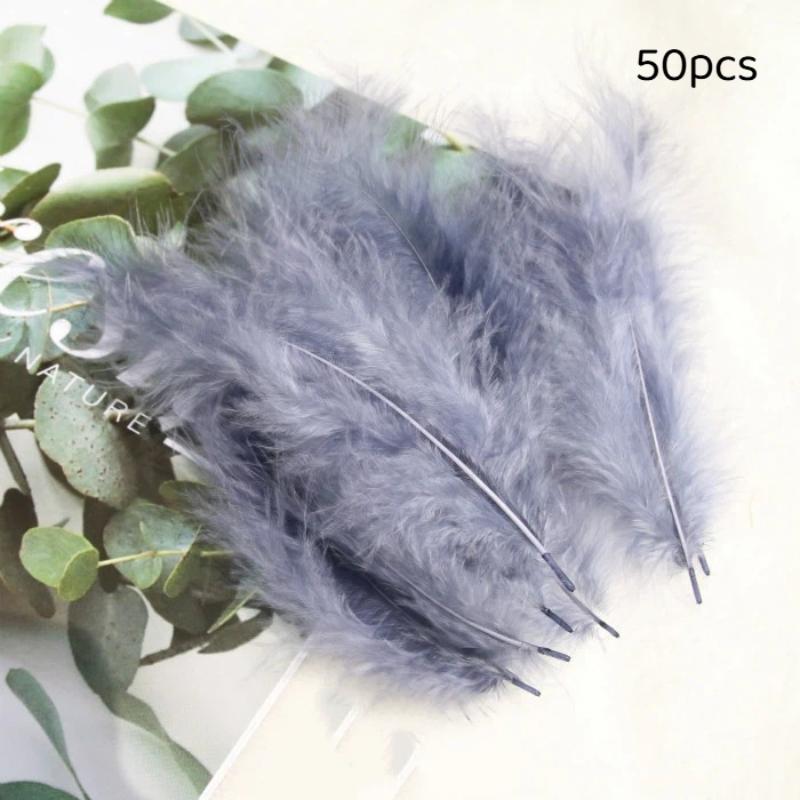 50Pcs Premium Soft Turkey Marabou Feathers Fluffy Craft Feathers for Kids Art Project Birthday Party Decor