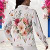 Plus Size Womens Long Sleeve White Collared Button Closure Blouse