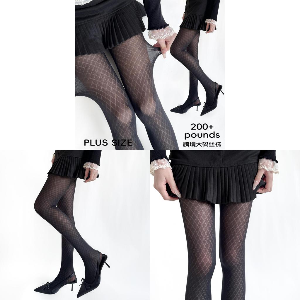 Nylon Patterned Tights With Shaping And Friction Resistance For Women