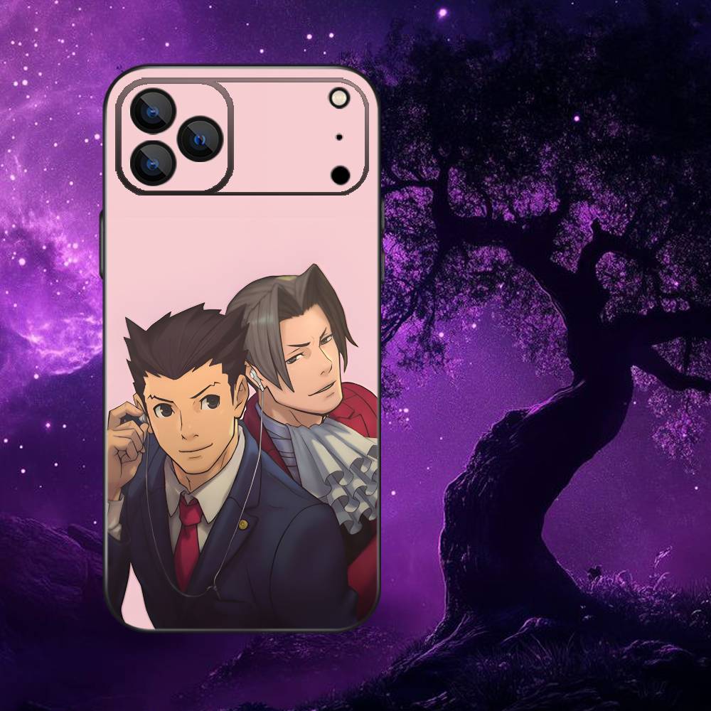 Game Ace A- Attorney Phone Case For iPhone 17,16,15,14,13,12,Pro,Max,Plus,E,SE4,Air,Mini Black Soft Box