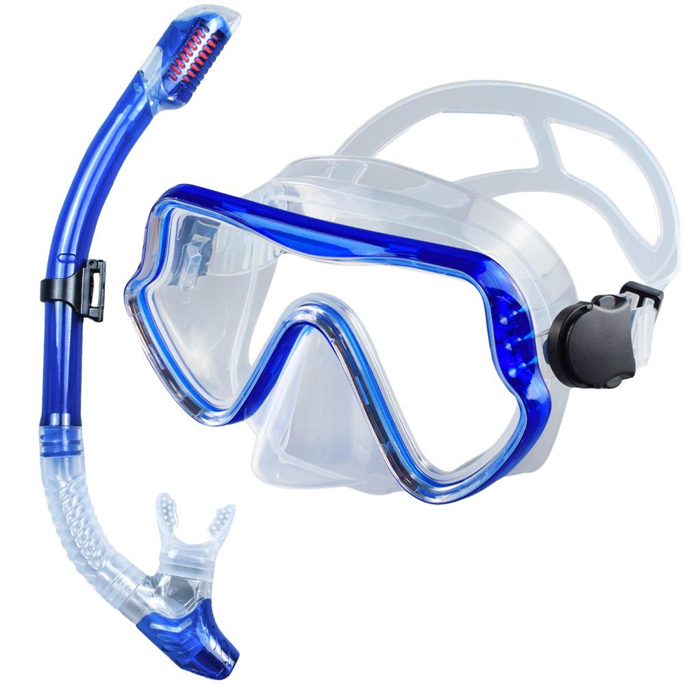 Adult Silicone Diving Snorkel Set: Large Frame Mask for Men & Women