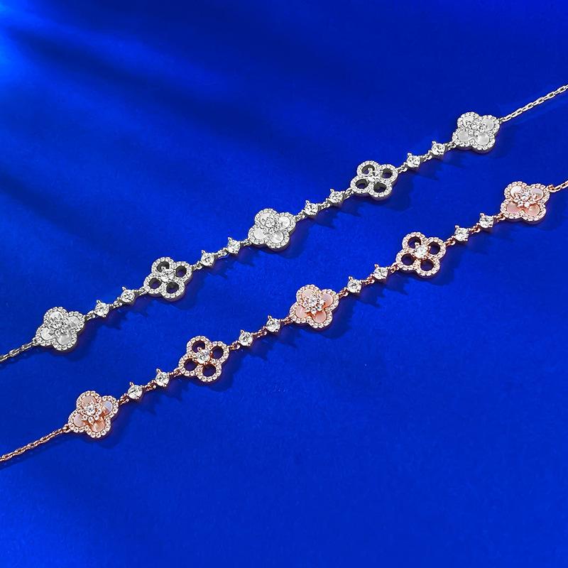 Fritillary Four-Leaf Flower Clover Bracelet, High-End Sense Adjustable