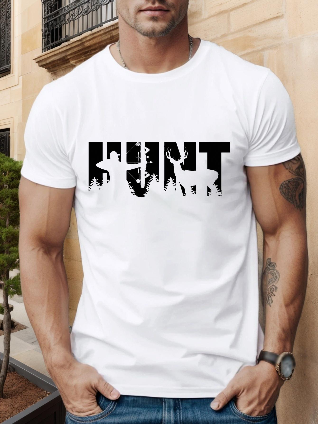 Cotton Blend T-shirt -  Hunt  Graphic Print M