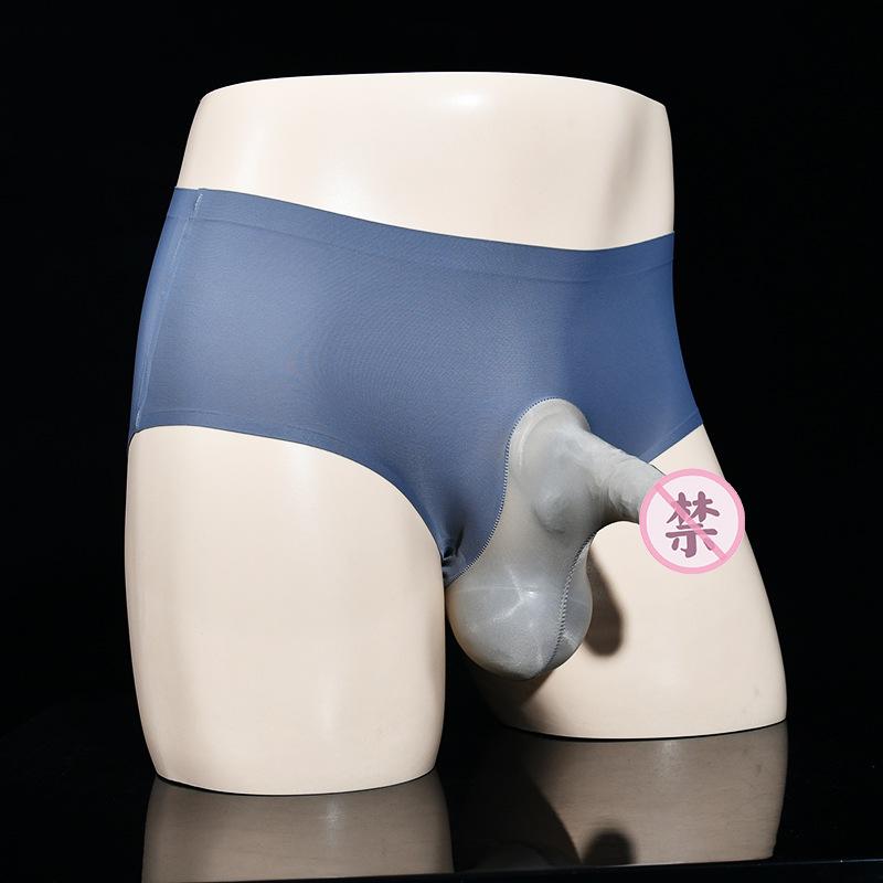 Cross-border Men's Underwear Jj Set Stockings Briefs Ice Silk Seamless Bullet Separation Sexy Large Size Shorts Men's Underwear