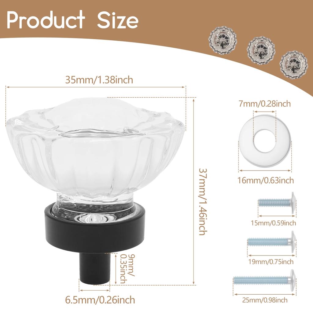 8Pcs 35mm Diamond Shape Design Crystal Glass Knobs Bedroom Cupboard Drawer Pull Kitchen Cabinet Door Wardrobe Handles Hardware