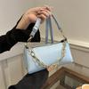 Urban Minimalist Style Pure Color Chain Small Square Shoulder Bag