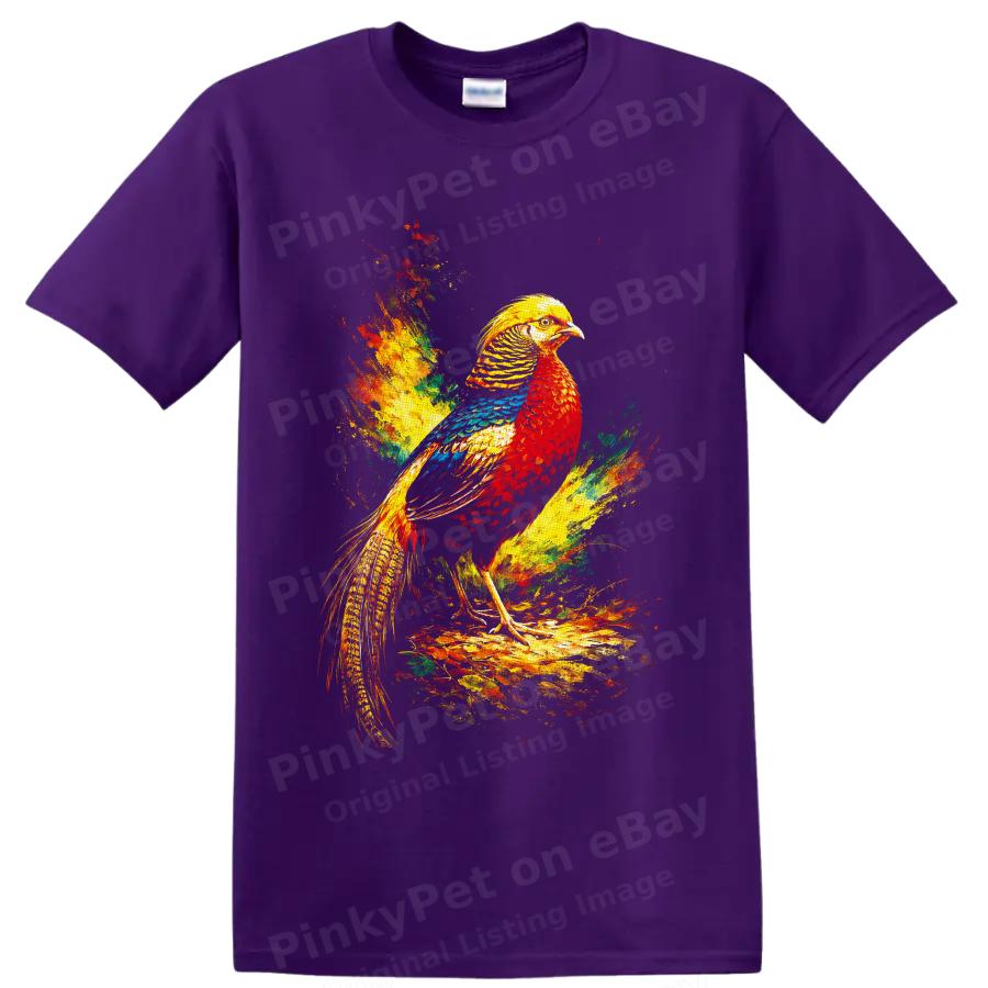 Colorful Bird T Shirt Vivid Tropical Feather Paint Splash Graphic Art Print Tee