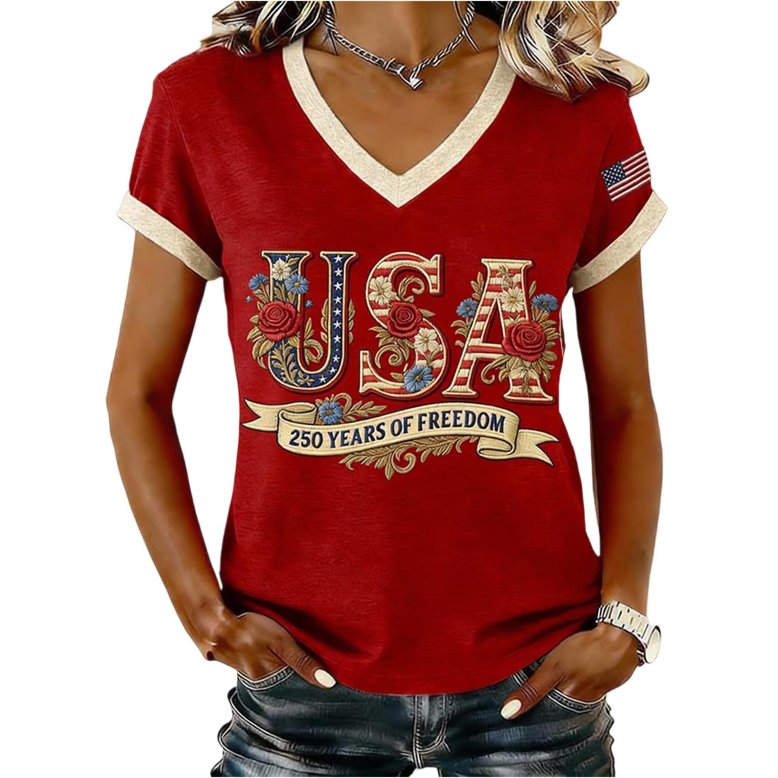 

Стильная женская повседневная блузка с принтом букв M винный