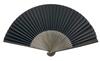 Folding Choju Jinbutsu Giga Paper Fan with Fan Silk Frog and Rabbit Black [Hanakanzashi] Men's Fan, (Choju-giga Paintings) Design, Bag, 22cm, Print,