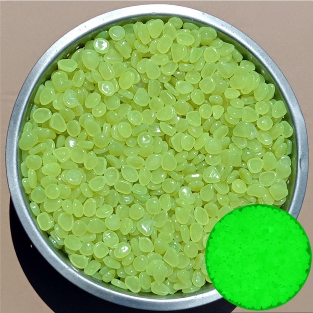 500Pcs Glow Fish Tank Luminous Stones Colorful Flowerpot Decorative Stone Garden Pebble  Night