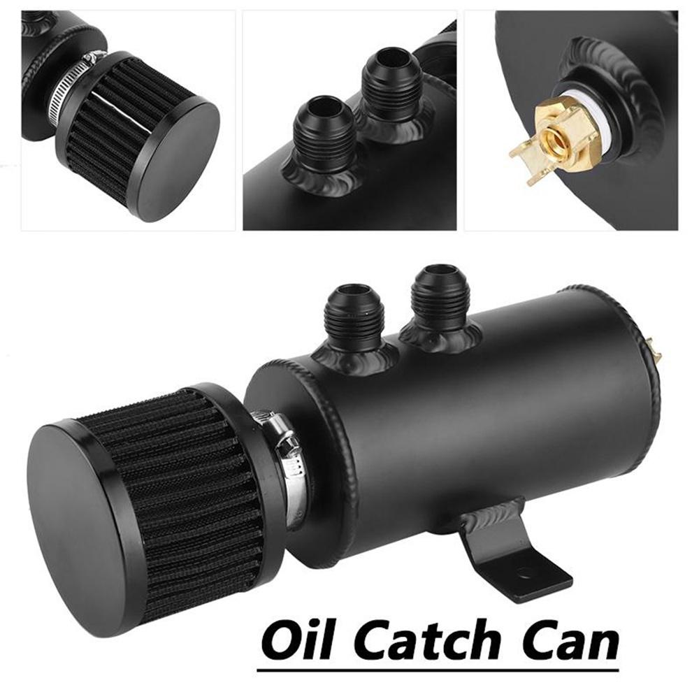 Universal 0.75L Car Oil Catch Tank Can Reservoir With Breather Car Fuel Filter Modified Parts