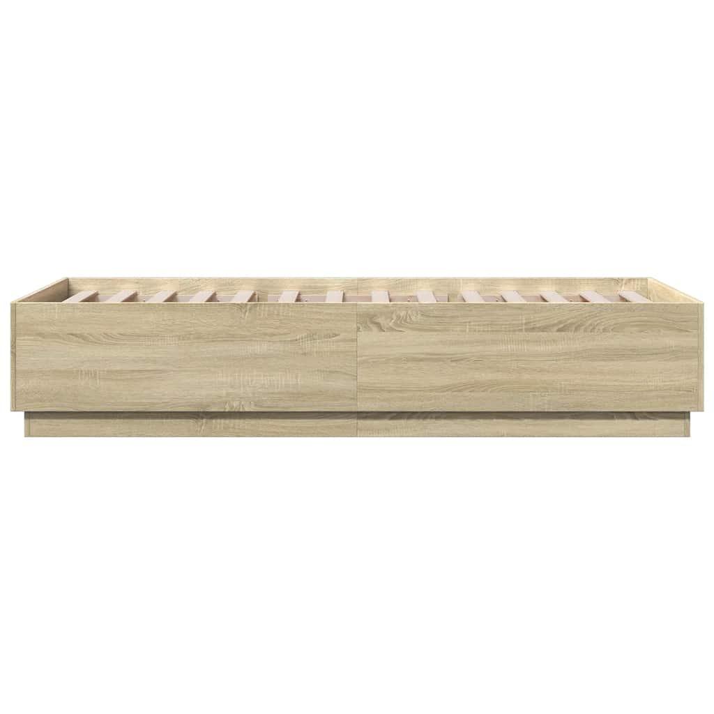 Bed Frame in Sonoma Oak Finish 100 x 200 cm Engineered Wood