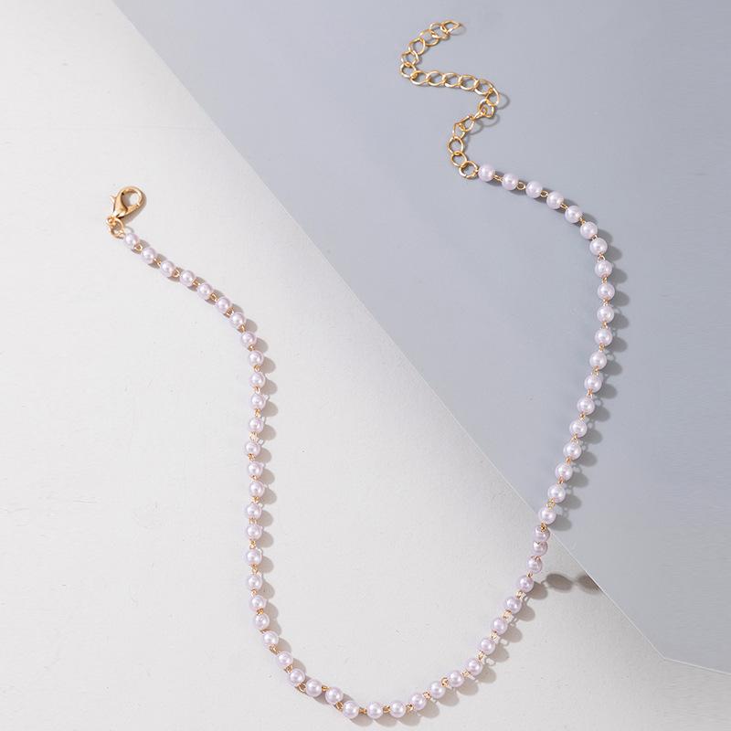 2025 Fashion Korean Temperament Versatile Pearl Necklace Women's Single Layer Simple Wind Neck Chain Collarbone Chain