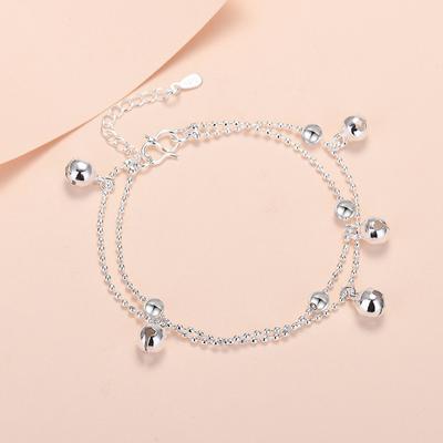 Doppelschichtige runde Perlenkette Glockenarmband Studentin Mädchen Armband Geschenkschmuck