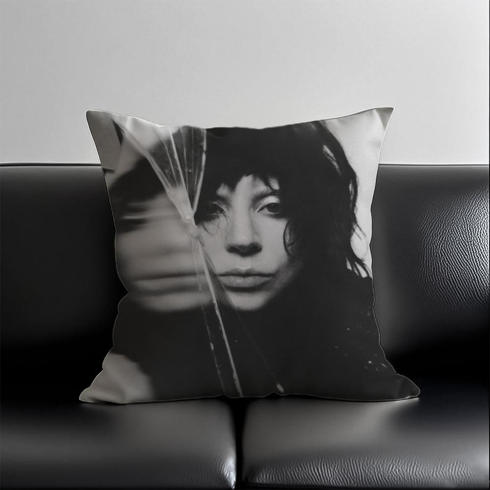 Singer L-Lady Gaga Mayhem Pillow Case Anti-Dustmite Pillowcase Invisible Zipper Silky Short Plush Sofa Cushion Cover