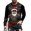 Christmas Party Santa 3d Printed T-Shirt Crewneck Long Sleeve Street Personality Fashion Plus Size Pullover