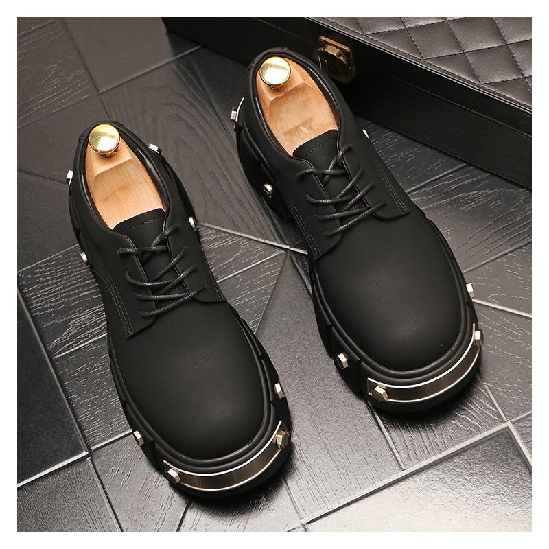 men luxury fashion stage nightclub original leather shoes platform oxfords shoe  designer sneakers young gentleman footwear