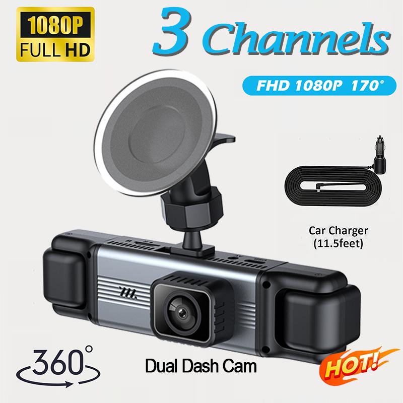 Car DVR 1080P Dash Cam NEW 360° 3/4 Channel Driving Camera with Front Left Right Rear Night Vision 2.0 Car Assecories