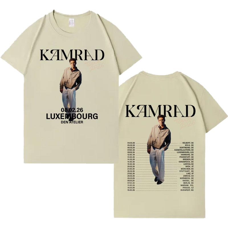 

Singer Kamrad 2026 New Album Tour Short Sleeve T Shirts Men Hot Sale Tshrit Pop Cotton Oversized Cozy Crewneck Clothes Teenagers 4XL