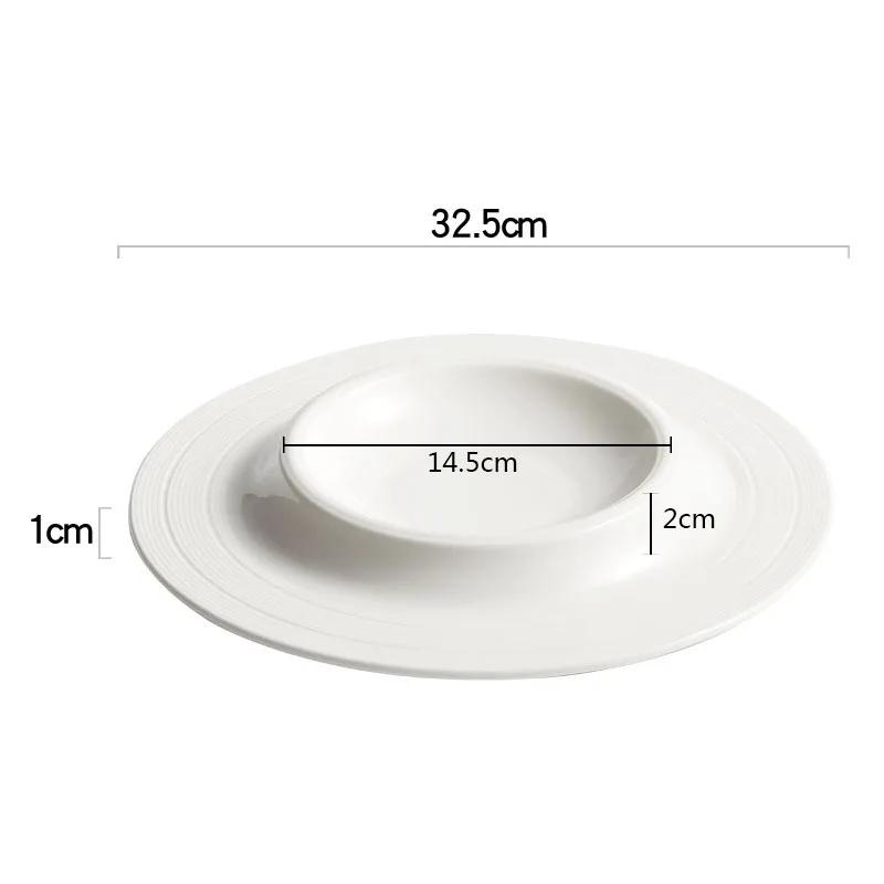 Line Pattern Ceramic Plate Creative Dessert Sushi Dish Snack Plate Molecular Cuisine Display Plate Artistic Conception Tableware