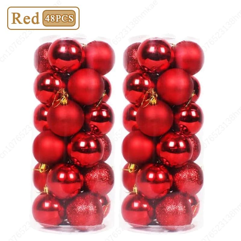 Christmas Tree Balls 3cm 24pcs Multicolor Ornaments Set Shatterproof Baubles Decoration for Xmas Tree Family Party Supplies