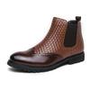 Fashion All-match Leather Shoes Men Boots Slip On Oxfords Formal Dress Chelsea High Top Ankle Boots 2025 New Business Ankle Boots Men