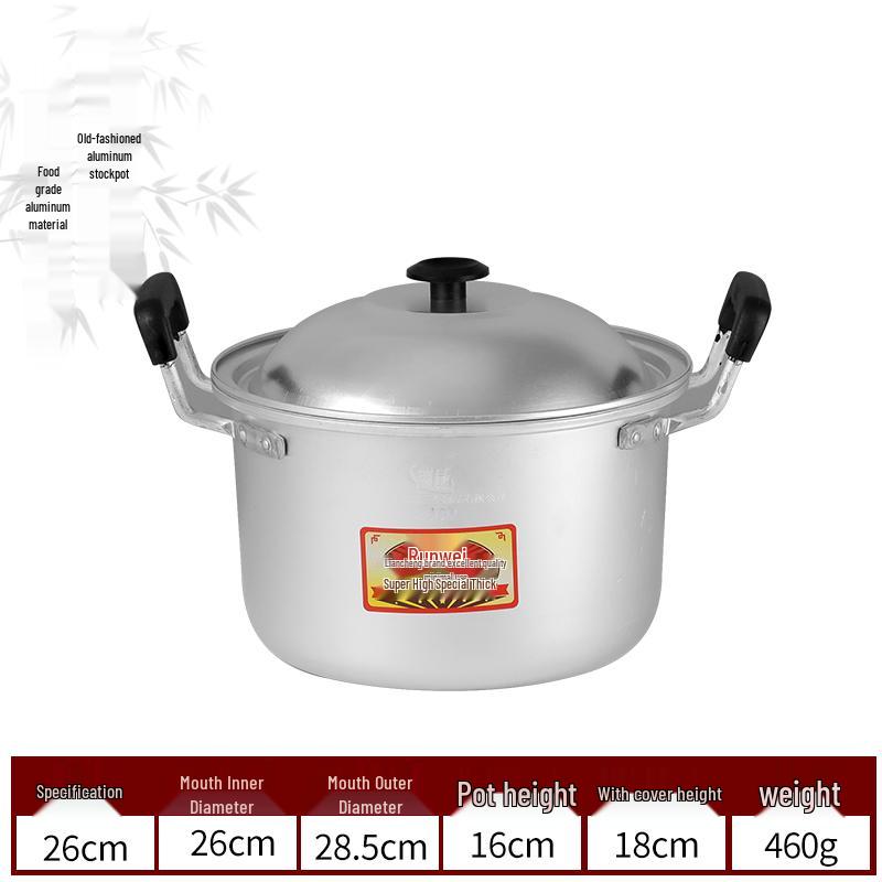 Xiangwei Classic Aluminum Steamer & Soup Pot for Gas Stoves, Thickened for Boiling and Cooking