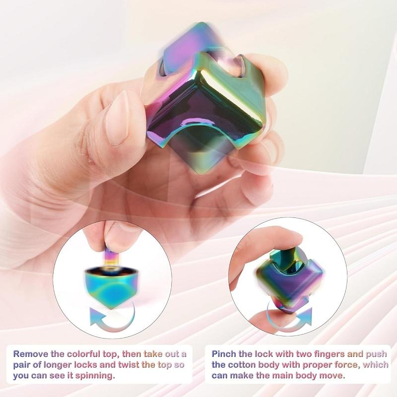 Cube Spinner 4-in-1 Decompression Spinning Toy Desktop  Metal EDC Hand Fidgets Spinner Build Flipo Flip Gift for Kids Adults.