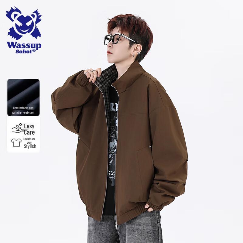 

Wassup Sohot Men s Plaid Casual Lapel Jacket L
