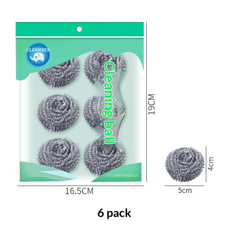 6 Stück Scheuerschwamm - Stahlwolle zum Reinigen von Geschirr Pfannen Töpfen Öfen Grills Edelstahl-Schrubber für Küchenspülen Reinigung