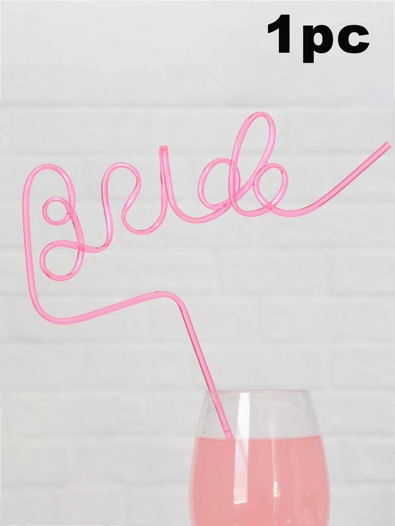 Braut Strohhalm Junggesellinnenabschied Wiederverwendbarer Plastik-Trinkhalm Brautparty-Dekoration Foto-Requisite Braut-zu-sein Geschenk Geschenke Hochzeit