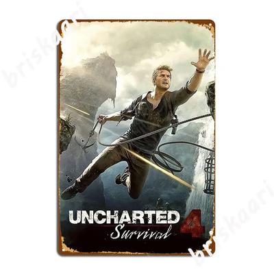 Uncharted Metallplakette Poster Wanddeko Wand Kino Wohnzimmer Klassisches Blechschild Poster
