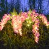 Solar Powered Wisteria Flower Lamp Outdoor Waterproof Grounding Lamp for Garden Passage Lawn Patio Home Pathway Outdoor Decor