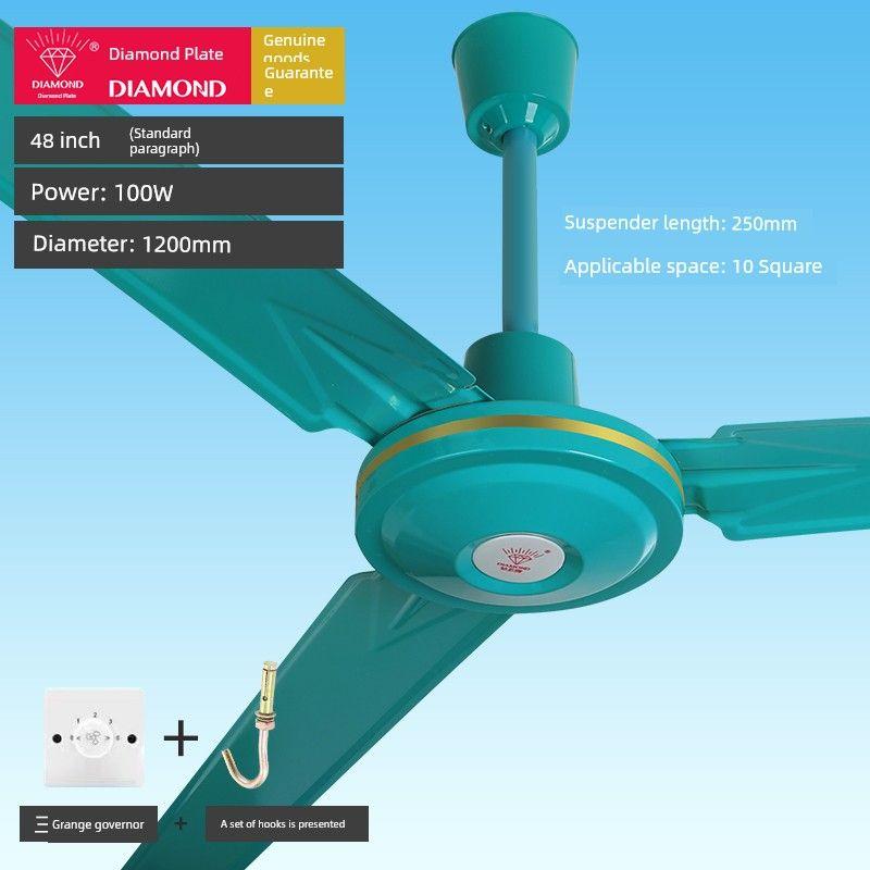 Diamond Brand Ceiling Fan For Home Living Room Iron Leaf Dormitory Industrial Hanging Electric Fan Dining Room Sound Light Strong Wind 4856-Inch
