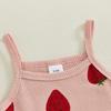 Baby Toddler Girl Strawberry Romper Square Neck Spaghetti Strap Bodysuit Cute Summer Clothes
